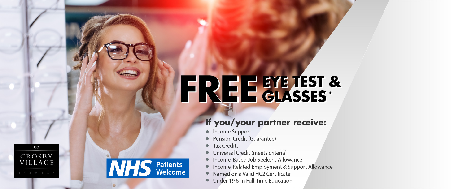 free nhs eye test and glasses offer